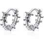 2 Pairs Simple Punk Black Silver Geometric Ball Circle Round Thorns Stud Earrings Safety Spur Hoop earring for Mens Womens Hip Hop Jewelry