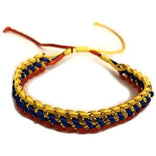CharmsOfTheWorld Handmade Adjustable Bracelet from Medellin - Colombia Flag Colors - Italian Thread and Aluminum CharmsOfTheWorld Handmade Adjustable Bracelet from Medellin - Colombia Flag Colors - Italian Thread and Aluminum