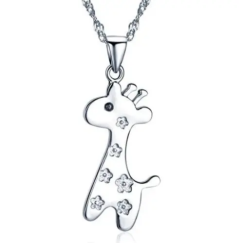 Infinite U Womens Giraffe Pendant Necklace in 925 Sterling Silver with 45cm Chain,Rose Gold/Silver Infinite U Womens Giraffe Pendant Necklace in 925 Sterling Silver with 45cm Chain,Rose Gold/Silver