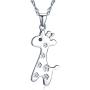 Infinite U Womens Giraffe Pendant Necklace in 925 Sterling Silver with 45cm Chain,Rose Gold/Silver