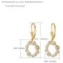E 18K Gold Plated Leverback Drop Earrings for Women, Round Dangle Earring with Rainbow Cubic Zirconia, 925 Sterling Silver Secure Lever-back