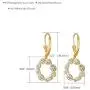 E 18K Gold Plated Leverback Drop Earrings for Women, Round Dangle Earring with Rainbow Cubic Zirconia, 925 Sterling Silver Secure Lever-back E 18K Gold Plated Leverback Drop Earrings for Women, Round Dangle Earring with Rainbow Cubic Zirconia, 925 Sterling Silver Secure Lever-back