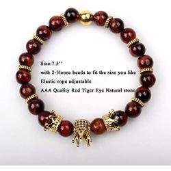 GVUSMIL Imperial Crown Bead Bracelet King&Queen Luxury Charm Couple Jewelry Xmas Gift for Women Men