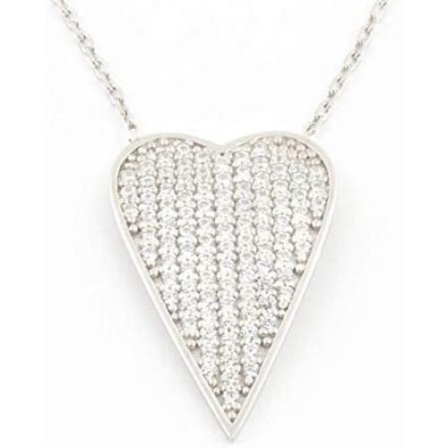 Heart Necklace 925 Sterling Silver for Women Pendant & Necklace Heart Shape Locket Zirconia Yellow Gold Plated Pendant Locket, Memorial Jewelry Gifts For Women, Girl, Teen