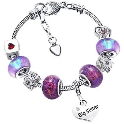 Big Sis Shiny Crystal Charm Bracelet Bangle Jewelry Wristband with Gift Box Set for Lady Big Sis Shiny Crystal Charm Bracelet Bangle Jewelry Wristband with Gift Box Set for Lady
