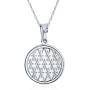 Religious Round Disc Medal Guardian Angel Cherub Pendant Necklace For Women For Teen 925 Sterling Silver