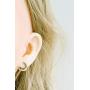 ONDAISY 20G Black Cz Boho Gypsy Planet Half Sun Crescent Sailor Luna Moon Ear Studs Piercing Earrings