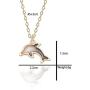 Cute Alloy Dolphin Pendant Necklace Marine Animals Colored Fish Jewelry for Women,Party Favors and Stocking Stuffers for Girl