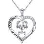 Animal Dog Necklaces Puppy Pendant Dog with Bone Necklace S925 Sterling Silver Birthday Gift for Women Teen Girls Birthday Gifts