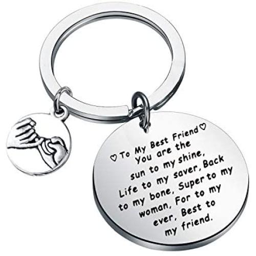 WSNANG Best Friend Keychain Thank You Gift to My Best Friend You are The Sun to My Shine Keychain Best Friend Appreciation Gift BFF Gift Friendship Jewelry