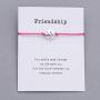 Pipitree Friendship Bracelet Charm Bracelet for Best Friends - Bracelet Gift Card Braided Wish Bracelet for You Care Everyone（4Pcs）