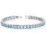 16.75 Carats Swiss Blue Topaz Tennis Bracelet Sterling Silver Princess Cut