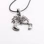 New Mens Scorpion Necklace Polished Gothic Biker Mens Necklace with Cord Chain Jewelry