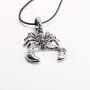 New Mens Scorpion Necklace Polished Gothic Biker Mens Necklace with Cord Chain Jewelry
