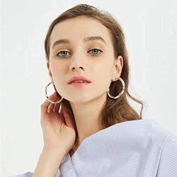 Big Hoop Earrings Stainless Steel Hoop Earrings 14K Gold Plated for Women Girls Sensitive Ears Cartilage Helix Cuff Earrings