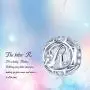 FOREVER QUEEN Letter Charm Initial A-Z Alphabet Charm Dangle Charm for Bracelet Necklace 925 Sterling Silver CZ Beads Charm Personalized Gift Jewelry