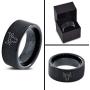 Bull Taurus Muscular Horns Cattle Ring - Tungsten Band 8mm - Men - Women - 18k Rose Gold Step Bevel Edge - Yellow - Grey - Blue - Black - Brushed - Polished - Wedding - Gift Dome Flat