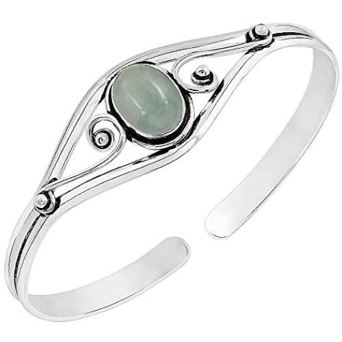 Natural Amethyst Moonstone Turquoise Lapis Cuff Bangle 10x14mm Oval Shape Gemstone 925 Silver Overlay Handmade Cuff Bangle Jewelry
