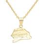 Fusamk Fashion Plated 18K Gold Senegal Map Pendant Necklace,20'' Chain