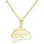 Fusamk Fashion Plated 18K Gold Senegal Map Pendant Necklace,20'' Chain Fusamk Fashion Plated 18K Gold Senegal Map Pendant Necklace,20'' Chain