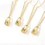 CLAMOON Gold Initial Necklace Lock Necklace 14k Gold Filled Dainty Padlock Necklace Letter Necklaces for Women Personalized Jewelry Gifts