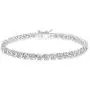Sterling Silver Genuine, Created or Simulated Gemstone S Design Bar Classic Tennis Bracelet, Choose a Color Sterling Silver Genuine, Created or Simulated Gemstone S Design Bar Classic Tennis Bracelet, Choose a Color