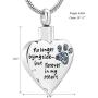 Fashion Pet Cremation Jewelry Stainess Steel Heart Keepsake Ashes Necklace Dog Cat Paw Memorial Urn Pendant