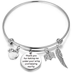 HOLLP Teacher Bracelet Teacher Appreciation Gift Thank You for Taking Me Under Your Wing and Helping Me Fly Gift