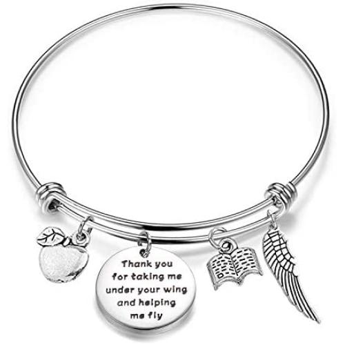 HOLLP Teacher Bracelet Teacher Appreciation Gift Thank You for Taking Me Under Your Wing and Helping Me Fly Gift