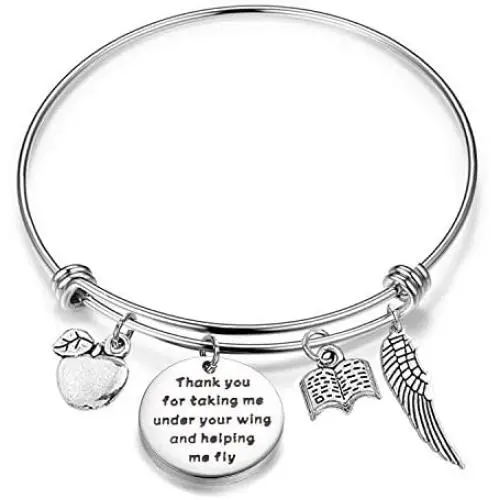 HOLLP Teacher Bracelet Teacher Appreciation Gift Thank You for Taking Me Under Your Wing and Helping Me Fly Gift