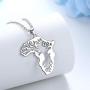 Besilver Jewmon Africa Map Pendant Necklace Charm Hip Hop Jewelry 925 Sterling Silver Hollow Life Tree Necklace for Women Men FP0078W