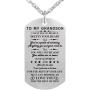 Grandma Nana Grandpa to My Grandson I Want You to Believe Stainless Steel Dog Tag Military Air Force Pendant Necklace for Birthday Graduation