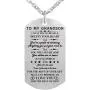 Grandma Nana Grandpa to My Grandson I Want You to Believe Stainless Steel Dog Tag Military Air Force Pendant Necklace for Birthday Graduation Grandma Nana Grandpa to My Grandson I Want You to Believe Stainless Steel Dog Tag Military Air Force Pendant Necklace for Birthday Graduation