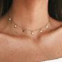 Long tiantian Gold Star Choker Necklace for Women Cute Necklace for Teen Girls Trendy Star Necklace Choker Adjustable