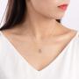AINUOSHI 18K Gold Plated Sterling Silver 2.50 Carats Cubic Zirconia Emerald Shape Solitaire Pendant Necklace, 18''