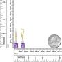 Gem Stone King 5.00 Ct Emerald Cut Purple Amethyst 18K Yellow Gold Plated Silver Earrings