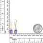 Gem Stone King 5.00 Ct Emerald Cut Purple Amethyst 18K Yellow Gold Plated Silver Earrings