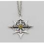 Davitu Cross of Chaos Star Necklace,Chaos Magick Pendant Arrows of Chaos Necklace Satanic Steampunk Jewelry for Men - (Metal Color: Antique Silver Plated)