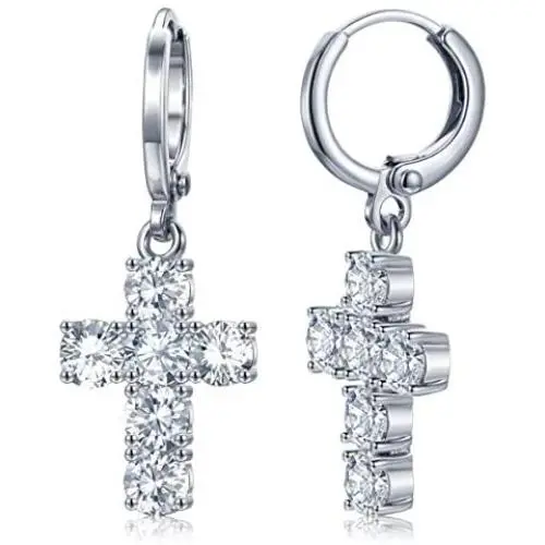 Dangle Cross Earrings for Women 14K Rose Gold Plated Hoop Huggie Cross Drop Earrings Baguette Cubic Zirconia Dangling Earring Hypoallergenic Jewelry Gifts for Girls Dangle Cross Earrings for Women 14K Rose Gold Plated Hoop Huggie Cross Drop Earrings Baguette Cubic Zirconia Dangling Earring Hypoallergenic Jewelry Gifts for Girls