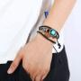 Dcfywl731 Fashion 12 Twelve Constellations Hand Woven Leather Bracelet and Moon Pendant Necklace Zodiac Sign Jewelry Set