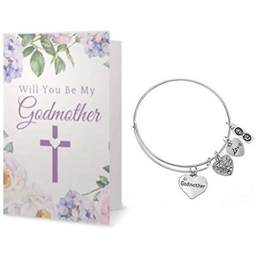 Infinity Collection Godmother Bracelet & Card Gift Set- Godmother Gifts- Godmother Jewelry for Godmothers