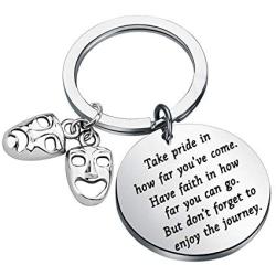 FUSTMW Drama Keychain Theater Gifts Comedy Tragedy Masks Keychain Drama Graduation Gifts for Drama Students Actor Actress Gifts