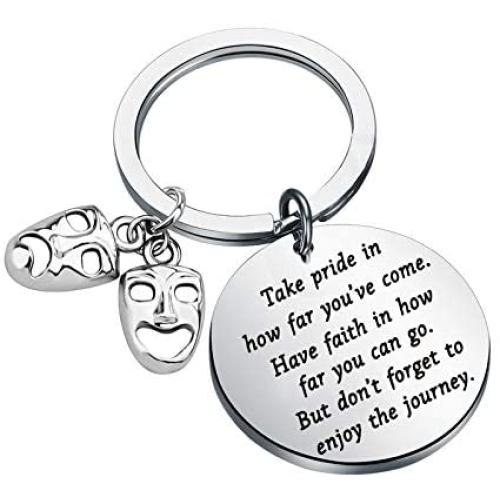 FUSTMW Drama Keychain Theater Gifts Comedy Tragedy Masks Keychain Drama Graduation Gifts for Drama Students Actor Actress Gifts