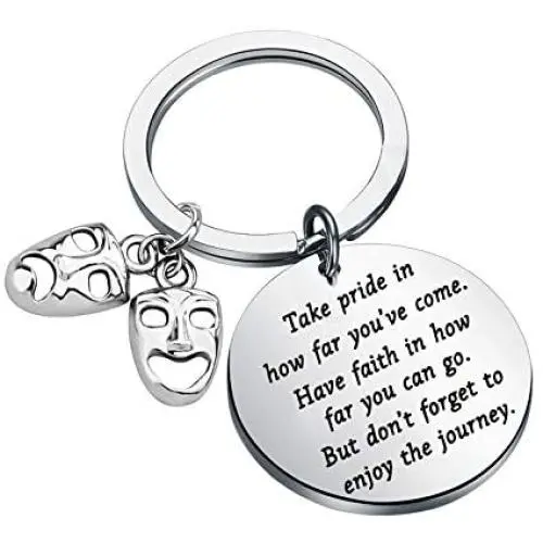FUSTMW Drama Keychain Theater Gifts Comedy Tragedy Masks Keychain Drama Graduation Gifts for Drama Students Actor Actress Gifts