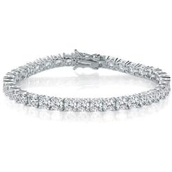 14K White Gold Plated Cubic Zirconia Classic Tennis Bracelet for Women Men 4mm Wedding jewelry