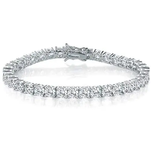 14K White Gold Plated Cubic Zirconia Classic Tennis Bracelet for Women Men 4mm Wedding jewelry