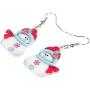 NEWEI Cute Acrylic Cartoon Christmas Snowman Earrings Drop Dangle Decoration Costumes Jewelry for Women Girls Gift New Year