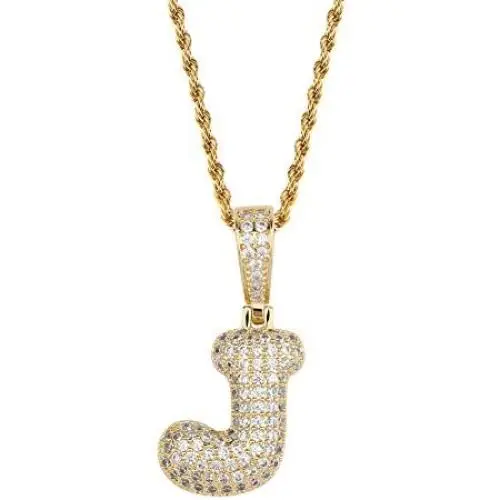 HECHUANG Gold Name Chain Necklace Personalized Initial Letter Necklace Women Men Gold Stainless Steel Rope Chain HECHUANG Gold Name Chain Necklace Personalized Initial Letter Necklace Women Men Gold Stainless Steel Rope Chain