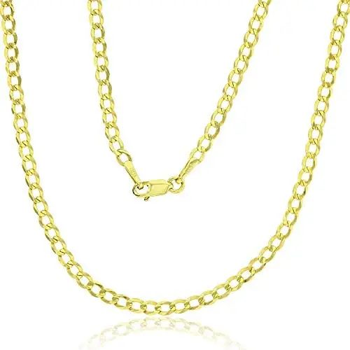 Solid 14k Yellow Gold 2mm-17mm Cuban Chains For Men | Italian Gold Chain | 14K Gold Cuban Curb Chain Necklace with Lobster Claw Clasp Solid 14k Yellow Gold 2mm-17mm Cuban Chains For Men | Italian Gold Chain | 14K Gold Cuban Curb Chain Necklace with Lobster Claw Clasp