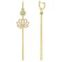 SWAROVSKI Womens Symbolic Lotus Pierced Earrings, Green, Gold-tone plated